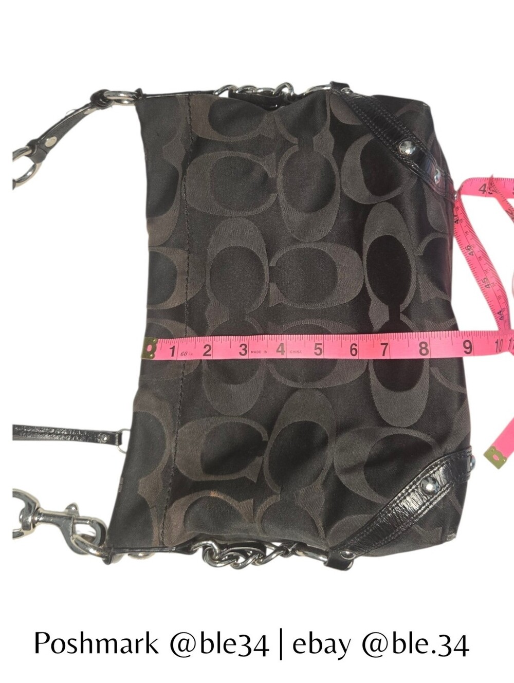 Vintage Y2K Coach Women Signature Black Shoulder Bag F15250 - Picture 4 of 11